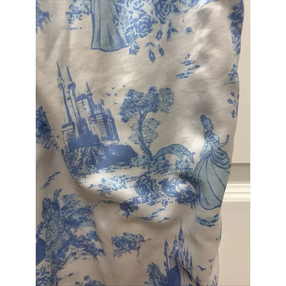 Disney‎ Princess Castle Toile Pajama Pants Women's Size Unknown Satin Sleepwear